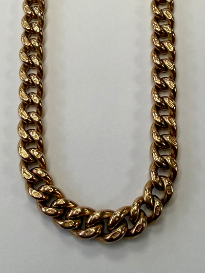 9ct Rose Gold Vintage Double Albert 16” Chain