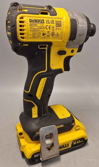 Dewalt DCF787 18v XR Brushless Cordless Impact Driver Drill With 2.0Ah Battery