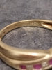 9k Red and Clear Stone Ring Size O