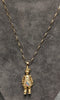 9ct Gold Gemset Vintage (1998) Fully Articulated Clown Pendant & 24" Belcher Chain