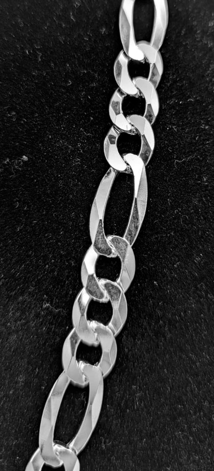 925 SILVER HALLMARKED, FIGARO CHAIN W/ LOBSTER LOCK 67.3G, 24