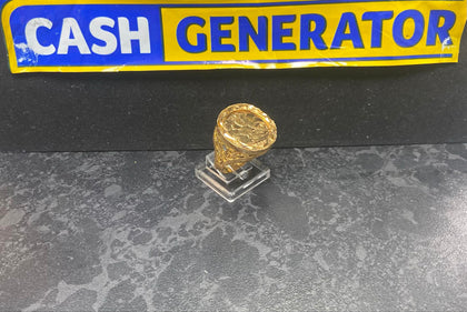 22ct Gold Sovereign Ring (Size R) 10.2g
