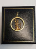 9ct Yellow Gold Round St Christopher Pendant - 4.55G - Hallmarked
