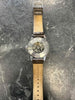 Emporio Armani - Mens AR4629 Black Leather Skeleton Meccanico Watch