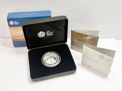 Royal Mint 2019 Britannia 1oz Silver Proof £2 Two Pound Coin with COA