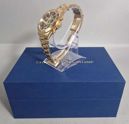 Christophe Duchamp Grand Mont Gold Tone Sports Watch Quartz