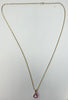 9ct yellow gold belcher chain with pink pendant 24"
