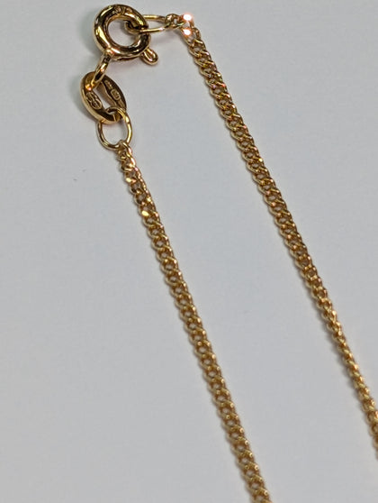 9CT GOLD CHAIN WITH DIAMOND /GREEN STONE PENDANT PRESTON STORE