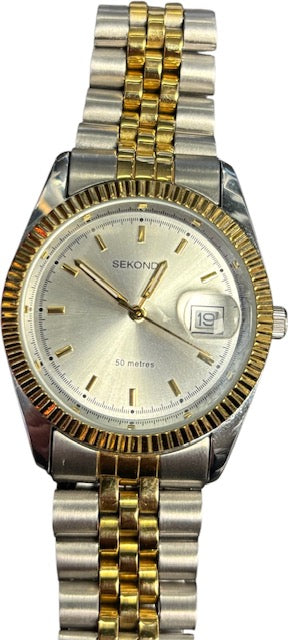 Sekonda Men's Two Tone Gold Plated Bracelet Analogue Watch **Store Collection Only**