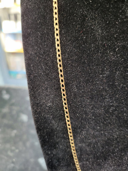 9ct Yellow Gold Square Curb Chain - 20