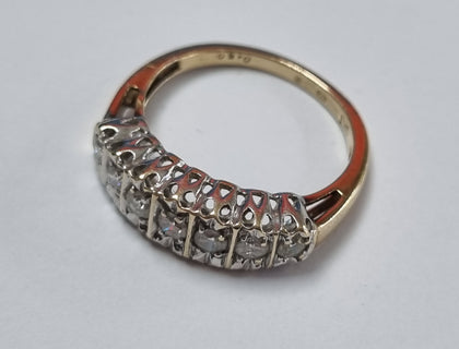 9ct gold eternity ring 0.50ct diamond size O