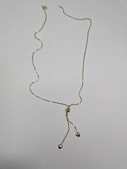 9ct gold twin heart necklace