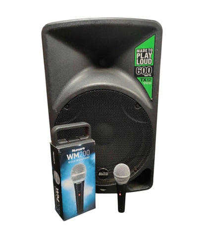 Alto Professional TX12 600w 2-way Active Loudspeakers w/Numark Wired Microphone COLLECTION ONLY