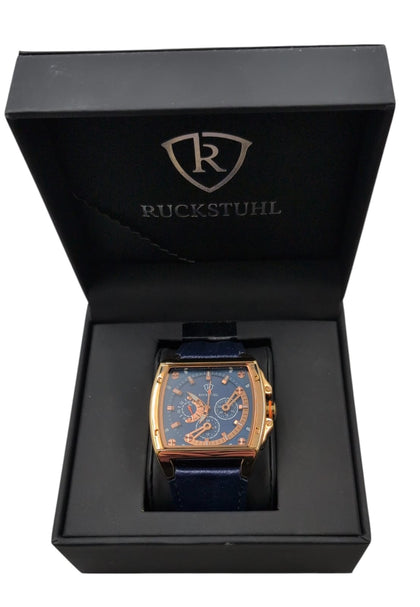 Ruckstuhl 3ATM Watch Blue and Gold Stainless Steel (Needs Replacement Battery)