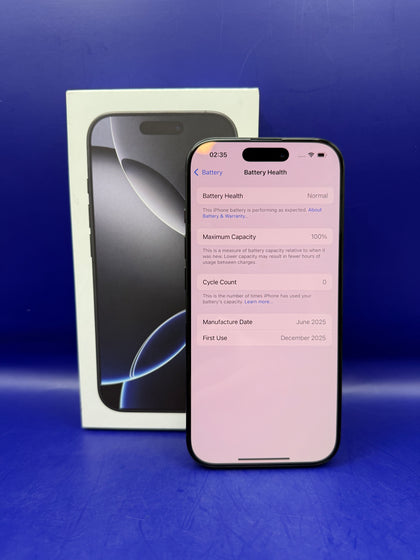 Apple iPhone 16 Pro Black Titanium Excellent Condition - Chesterfield