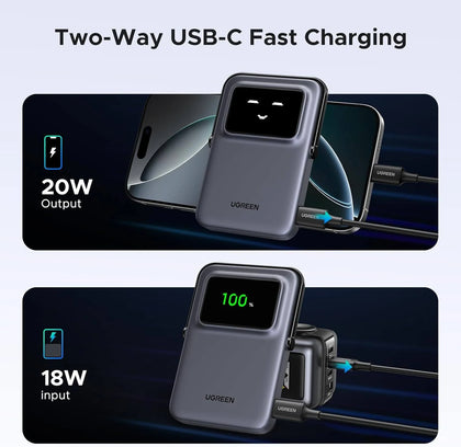 Ugreen Uno Magnetic Wireless Power Bank 5000mah Portable Charger 20W