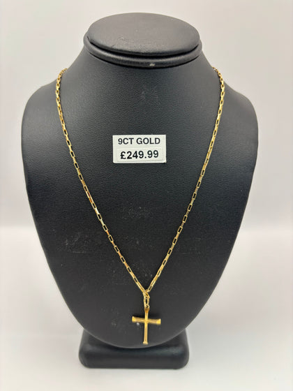 Chain and Cross pendant (9ct Gold)