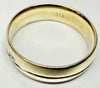 9ct Yellow gold wedding band ring with diamond size T
