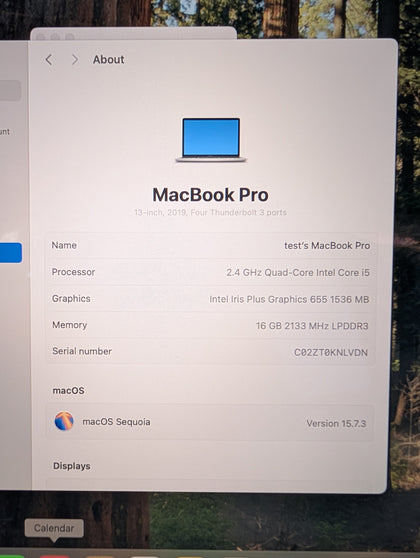 Apple Mac Book Pro i5,16gb,256gb ssd A1989