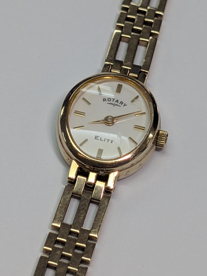 Rotary 9ct gold 3 bar gate bracelet watch boxed