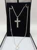 925 silver 22" hallmarked 12.1 grams Big cross with CZ Stones