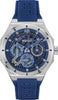 Hugo Skeleton-dial Watch with Blue Silicone Strap Men