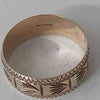 9CT Yellow Gold Band Ring With Patterns - Size S - 3.21 Grams