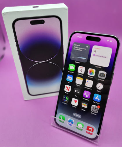 Apple iPhone 14 Pro 256GB Deep Purple, Unlocked. 87% Battery Health