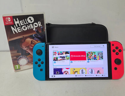Nintendo Switch OLED Neon Red/Blue & 1 Game