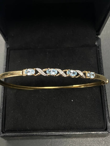Women's 9ct Yellow Gold Bracelet With Stones