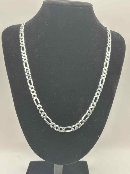 **BRAND NEW** 925 silver Figaro style chain with pendent 33.1G 24''