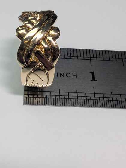 9CT GOLD PUZZLE RING SIZE Z+2