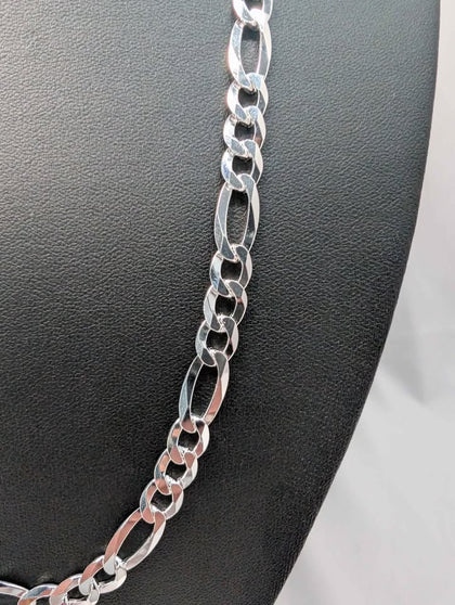 925 Sterling Silver 3-In-1 Figaro Chain - 24