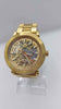 Michael Kors MK-9035 "Halo" Gents Automatic Skeleton Gold Plated Watch - Steel Bracelet - Unboxed