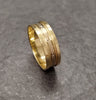 14ct Yellow Gold Modern Design Band Ring - Size W