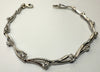 9ct White Gold Bracelet with stones 7.5"