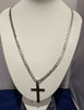 925 Silver 28" Curb Chain with Cross - 33.06g