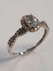 9ct White Gold  Cz Stone Ring Size V