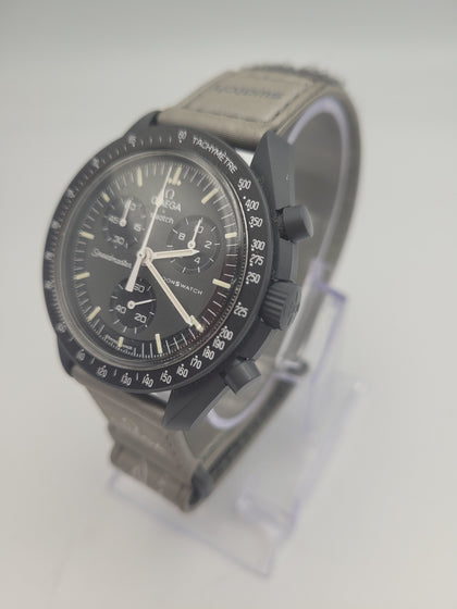 Omega x Swatch Mission To Mercury grey quartz chronograph watch Boxed with papers and original receipt