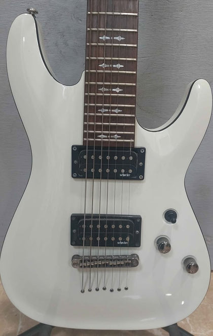 Schecter diamond series guitar omen 7 white 24 frets electric
