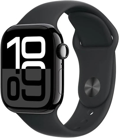 Apple Watch Series 10 GPS 42mm Jet Black Aluminum Case with Black Sport Band
