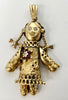9ct yellow gold garnet stone doll pendant
