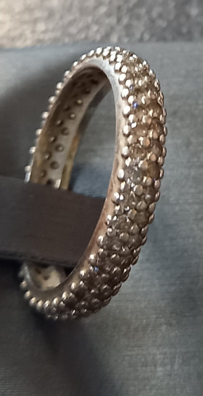 Pandora Silver Crystal Cluster Band Ring Size-L-52