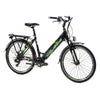 Crussis E-City 1.14 Step Through Hybrid Electric Bike, 19" - Black/Green