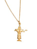 9ct gold vintage wizard charm & Curb chain
