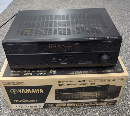 Yamaha RX-V583 Natural Sound AV Receiver 7.2 Channel 4k Ultra HD WiFi Bluetooth - Boxed W/ Remote