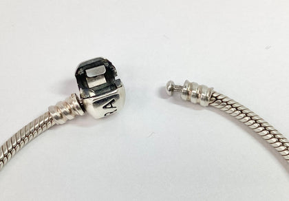 Pandora snake chain logo clasp with 8 charms