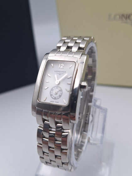 Longines Dolce Vita L5.155.4 Ladies White Dial Quartz Dress Watch - Steel Bracelet - Boxed