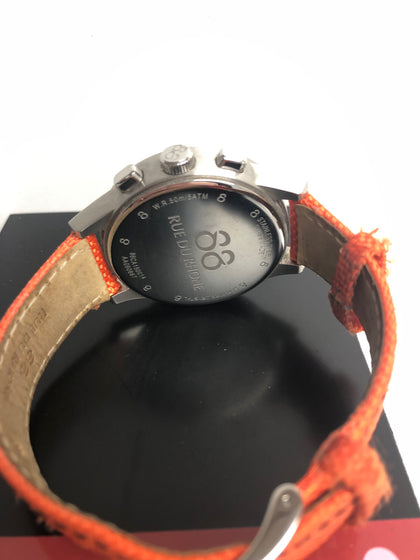 88 Rue du Rhone 43 mm Quartz chronograph Watch orange Strap