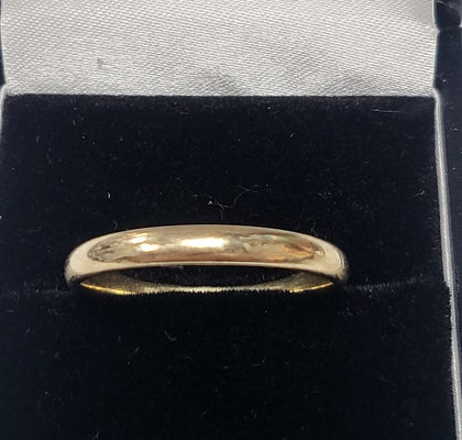 9ct Yellow Gold Band Ring -2.65g - size U - Hallmarked